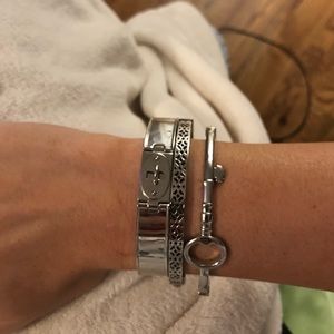 Fossil silver bangles